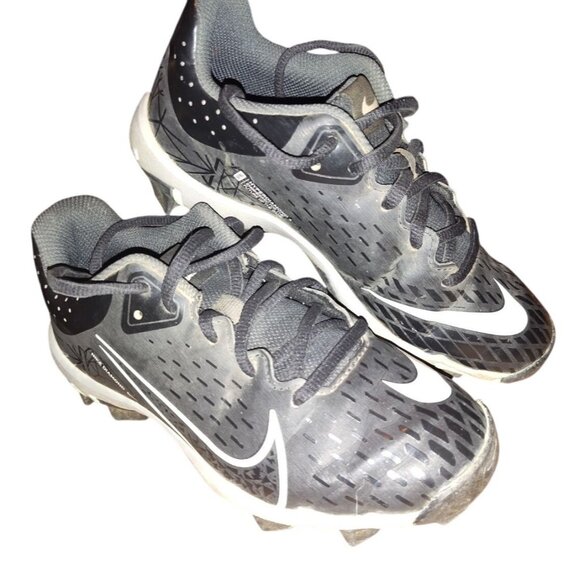 Nike Youth Hyperdiamond‎ Softball Baseball Cleats Size 3Y Black-White - Picture 1 of 13